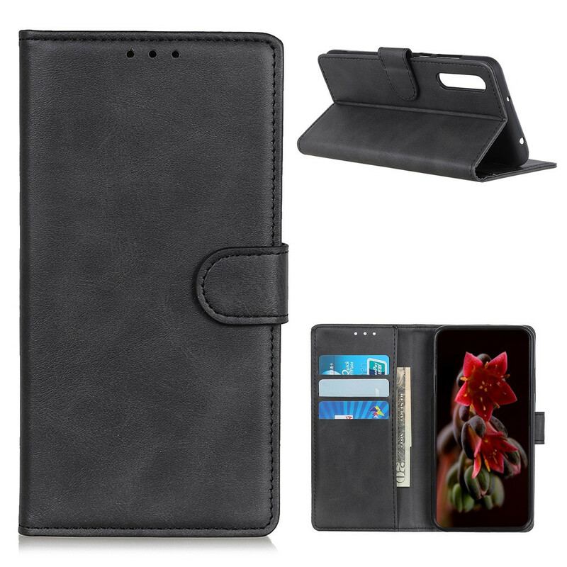 Capa Flip Para Realme 7 Efeito De Couro Fosco Retrô