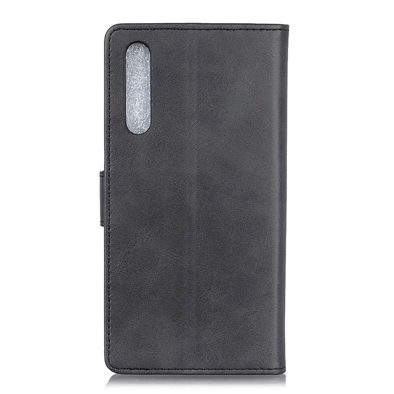 Capa Flip Para Realme 7 Efeito De Couro Fosco Retrô