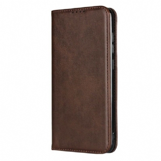 Capa De Celular Para Xiaomi Redmi Note 9 Flip Costura De Couro Sintético Premium