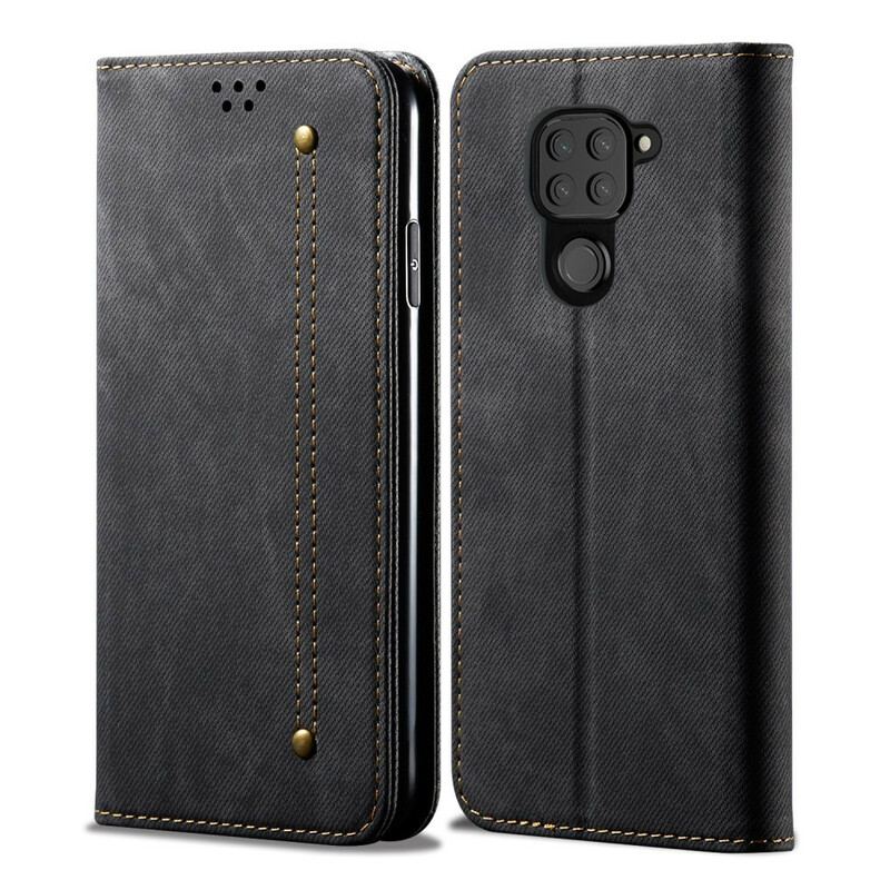 Capa De Celular Para Xiaomi Redmi Note 9 Flip Tecido Jeans