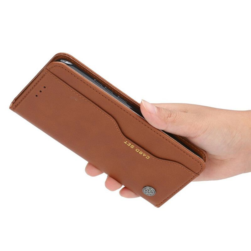 Capa De Celular Para Xiaomi Redmi Note 9 Flip Titular De Cartão De Couro Sintético