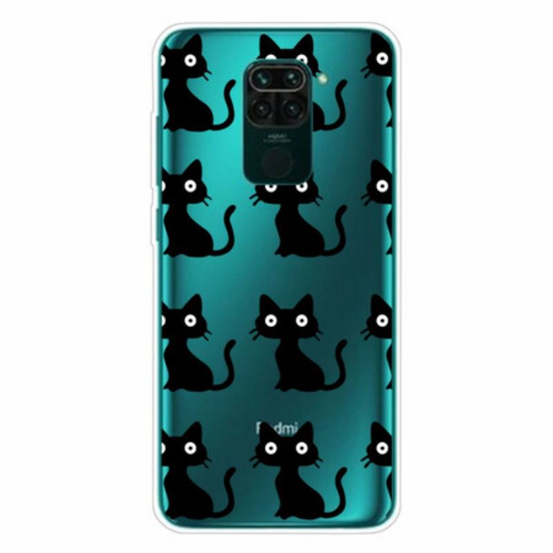 Capa De Celular Para Xiaomi Redmi Note 9 Vários Gatos Pretos