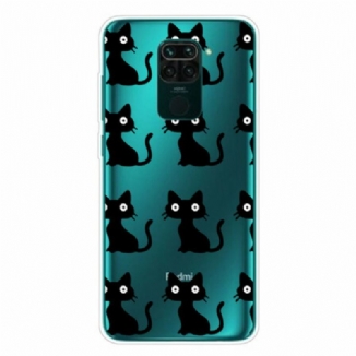 Capa De Celular Para Xiaomi Redmi Note 9 Vários Gatos Pretos