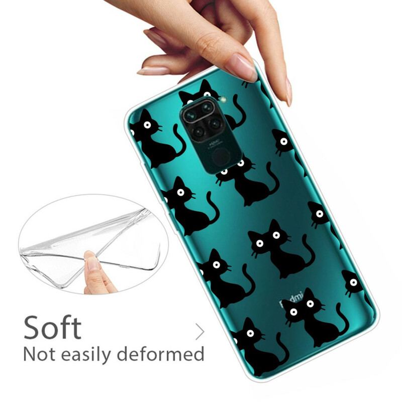 Capa De Celular Para Xiaomi Redmi Note 9 Vários Gatos Pretos