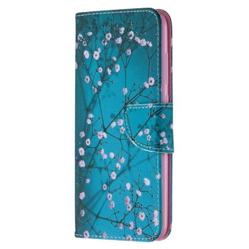 Capa De Couro Para Xiaomi Redmi Note 9 Árvore Florida