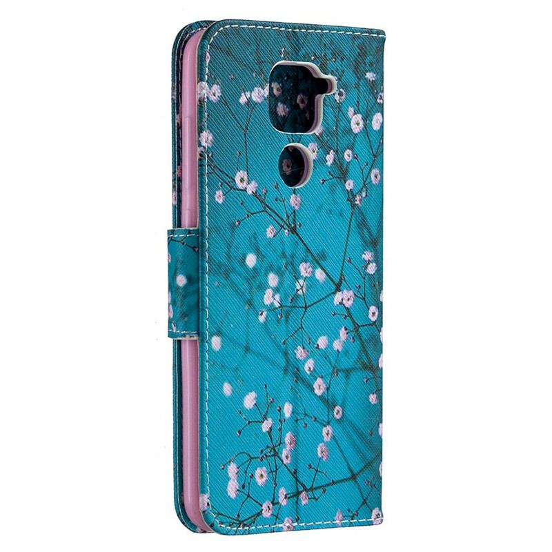 Capa De Couro Para Xiaomi Redmi Note 9 Árvore Florida