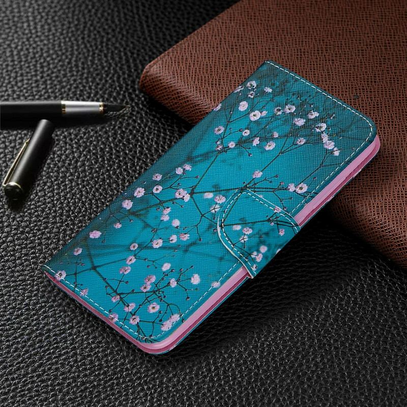 Capa De Couro Para Xiaomi Redmi Note 9 Árvore Florida