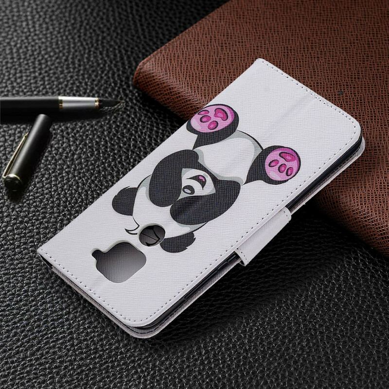 Capa De Couro Para Xiaomi Redmi Note 9 Panda Divertido