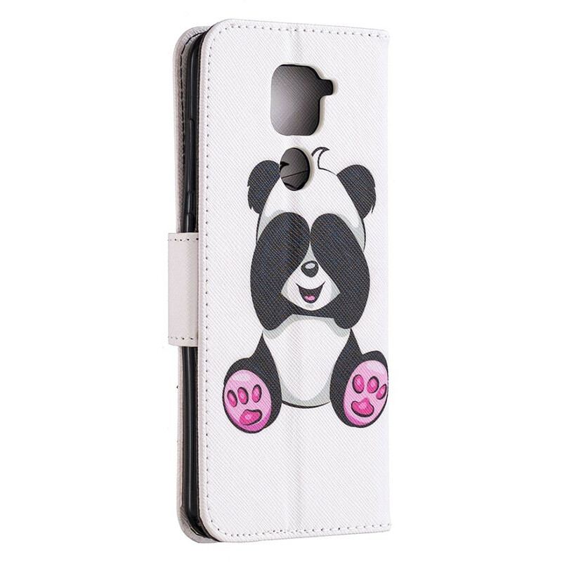 Capa De Couro Para Xiaomi Redmi Note 9 Panda Divertido