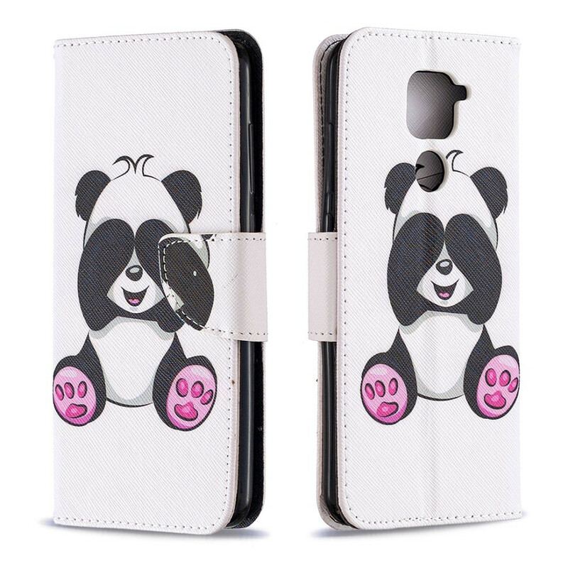 Capa De Couro Para Xiaomi Redmi Note 9 Panda Divertido