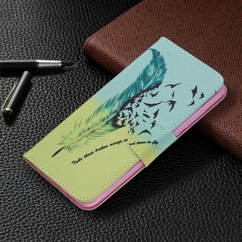 Capa Em Pele Para Xiaomi Redmi Note 9 Aprender A Voar