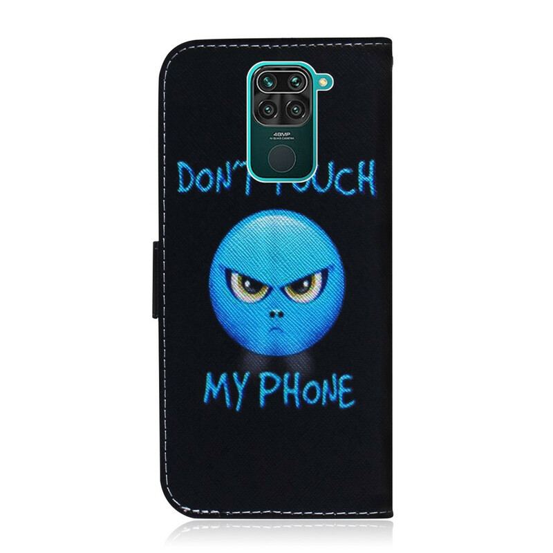 Capa Em Pele Para Xiaomi Redmi Note 9 Emoji Telefone