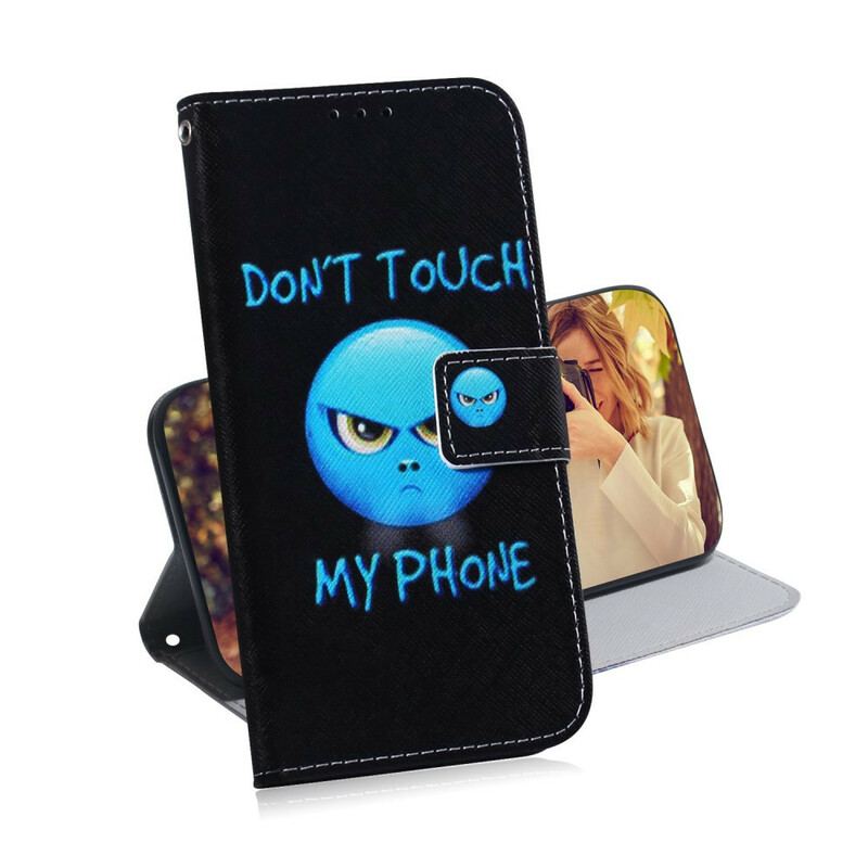 Capa Em Pele Para Xiaomi Redmi Note 9 Emoji Telefone