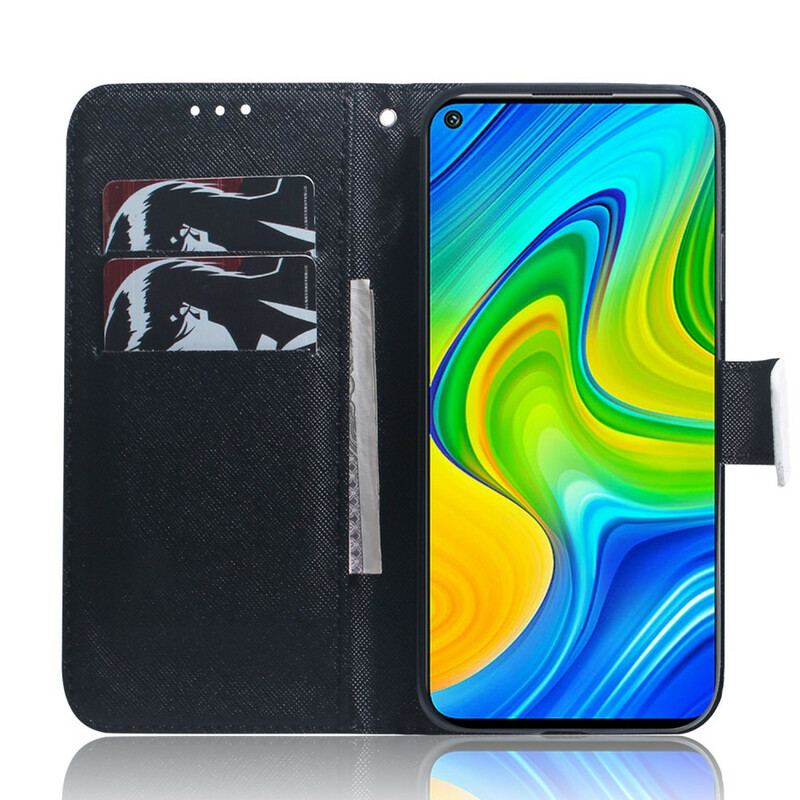 Capa Em Pele Para Xiaomi Redmi Note 9 Emoji Telefone