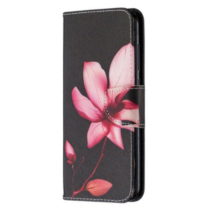 Capa Em Pele Para Xiaomi Redmi Note 9 Flor Rosa