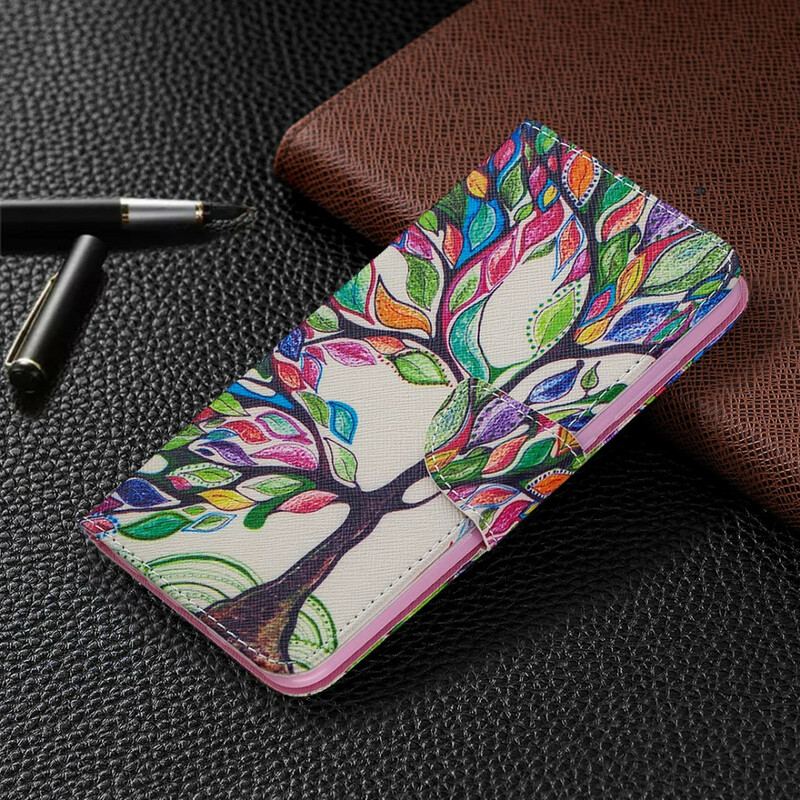 Capa Flip Para Xiaomi Redmi Note 9 Árvore Colorida