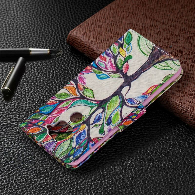 Capa Flip Para Xiaomi Redmi Note 9 Árvore Colorida