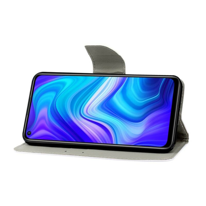 Capa Flip Para Xiaomi Redmi Note 9 De Cordão Fio Dental Margaridas