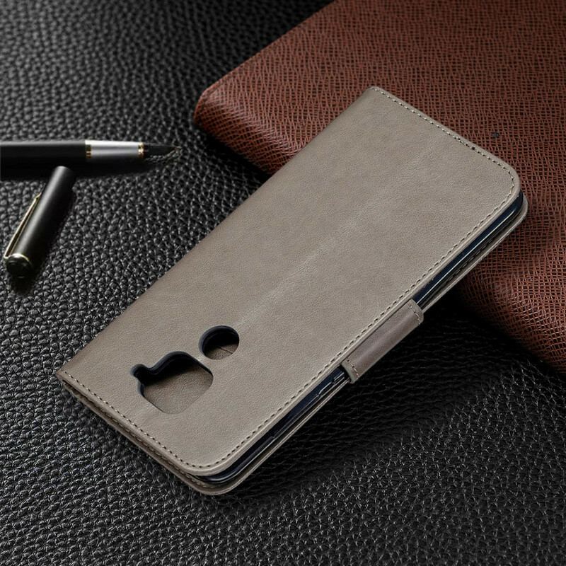 Capa Flip Para Xiaomi Redmi Note 9 De Couro Borboletas E Aba Oblíqua