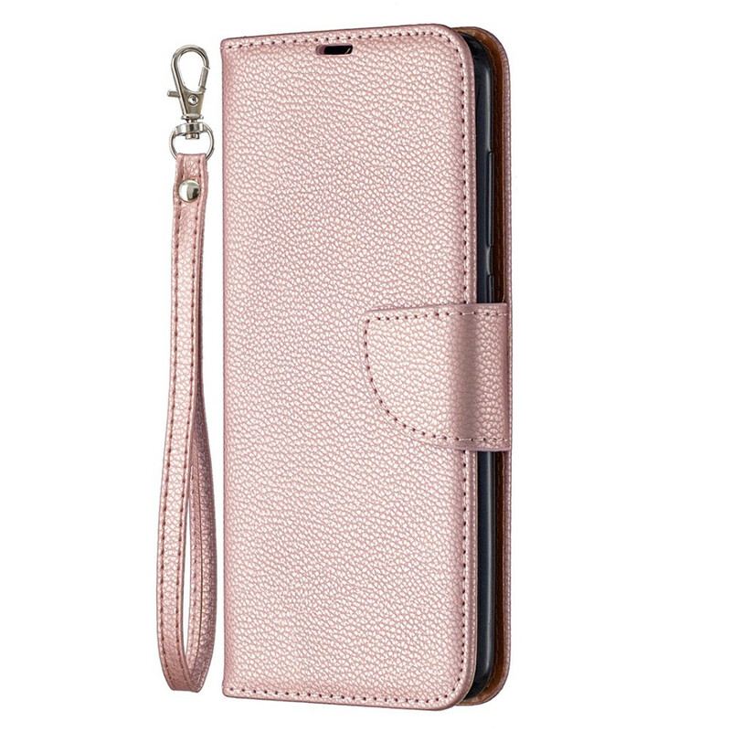 Capa Flip Para Xiaomi Redmi Note 9 De Couro Lichia Rabat Oblíqua