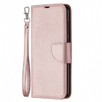 Capa Flip Para Xiaomi Redmi Note 9 De Couro Lichia Rabat Oblíqua