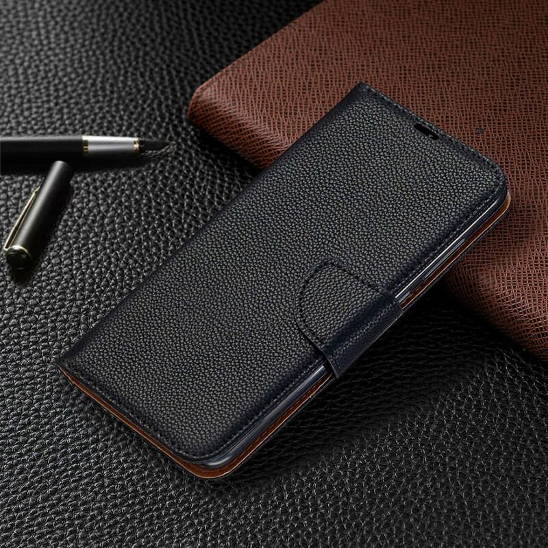 Capa Flip Para Xiaomi Redmi Note 9 De Couro Lichia Rabat Oblíqua