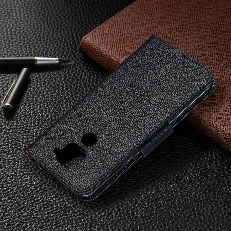 Capa Flip Para Xiaomi Redmi Note 9 De Couro Lichia Rabat Oblíqua