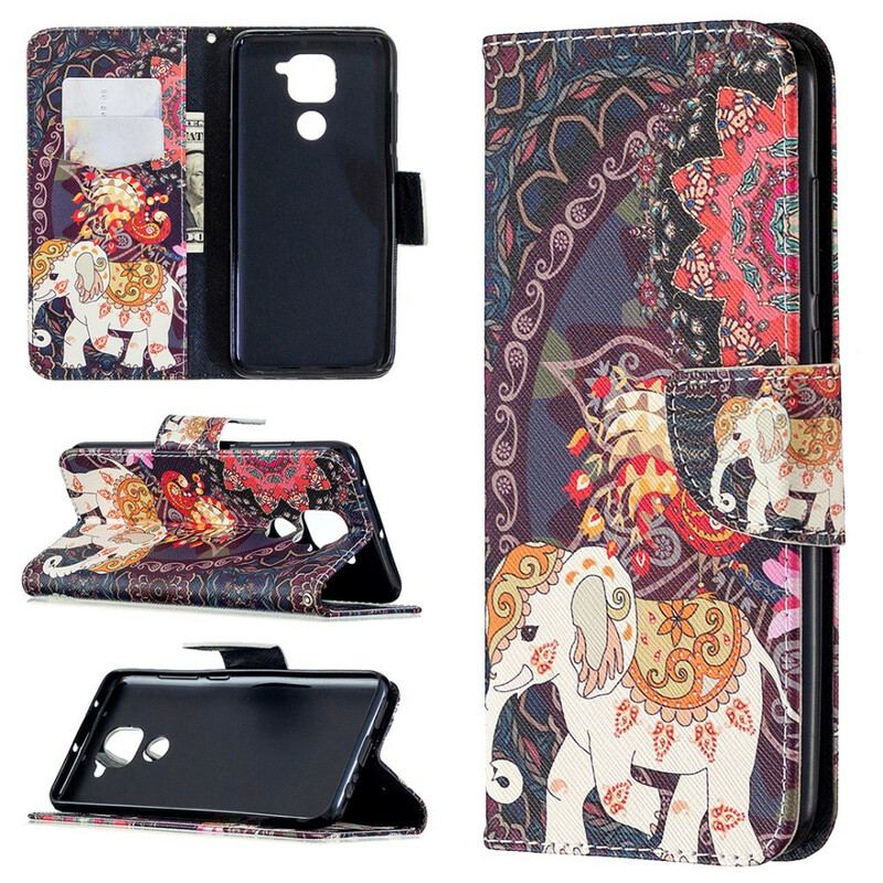 Capa Flip Para Xiaomi Redmi Note 9 Elefantes Indianos