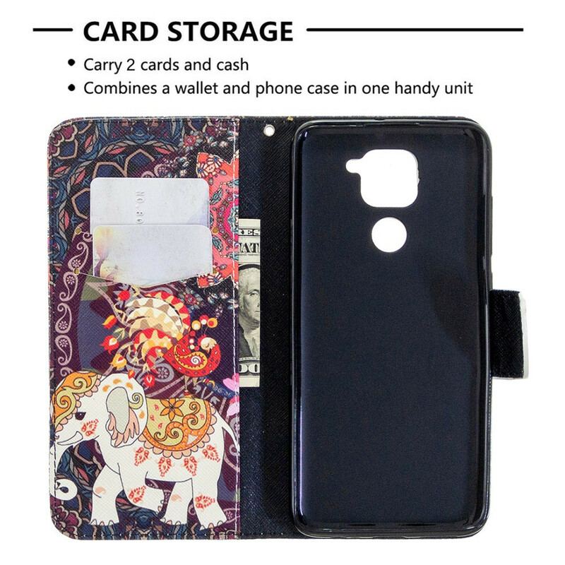 Capa Flip Para Xiaomi Redmi Note 9 Elefantes Indianos