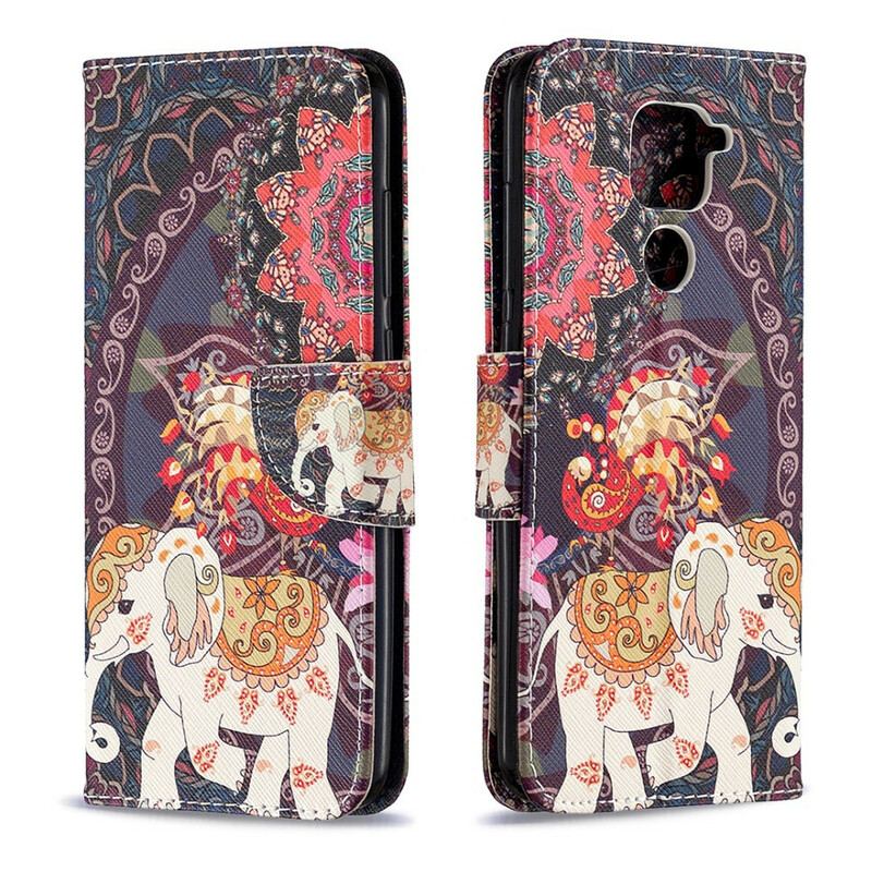 Capa Flip Para Xiaomi Redmi Note 9 Elefantes Indianos