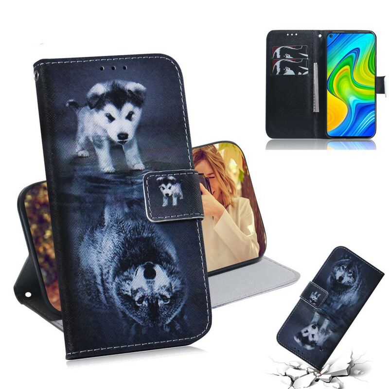 Capa Flip Para Xiaomi Redmi Note 9 Ernesto O Lobo