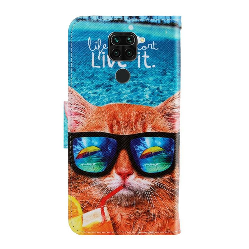 Capa Folio Para Xiaomi Redmi Note 9 De Cordão Cat Live It Strappy