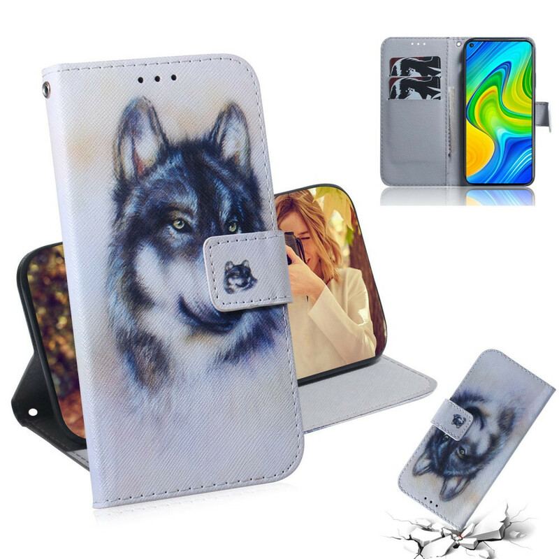 Capa Folio Para Xiaomi Redmi Note 9 Olhar Canino