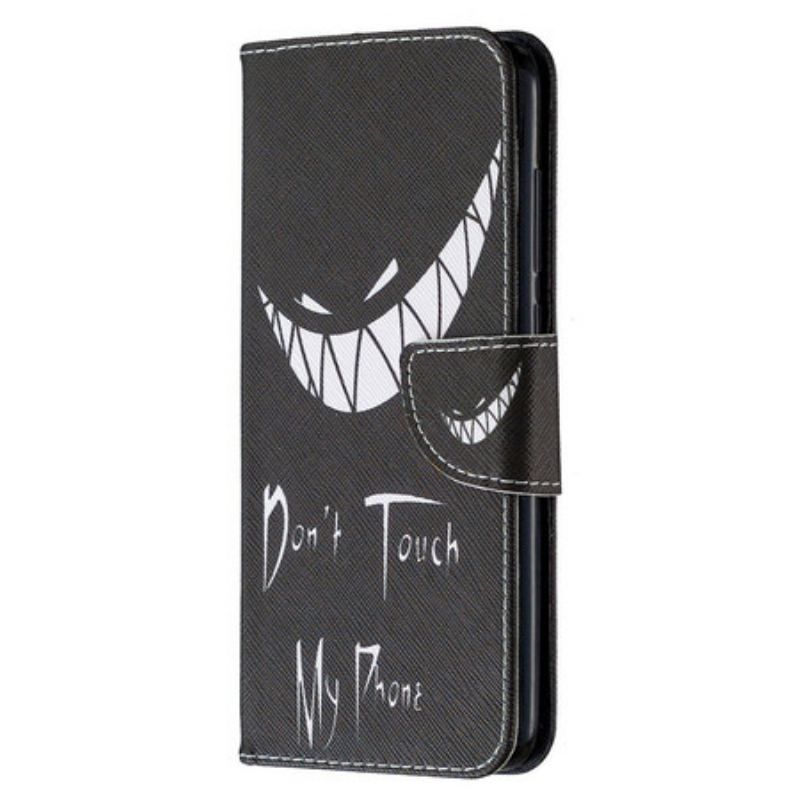 Capa Folio Para Xiaomi Redmi Note 9 Telefone Do Diabo