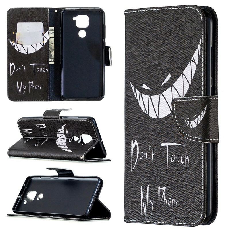 Capa Folio Para Xiaomi Redmi Note 9 Telefone Do Diabo