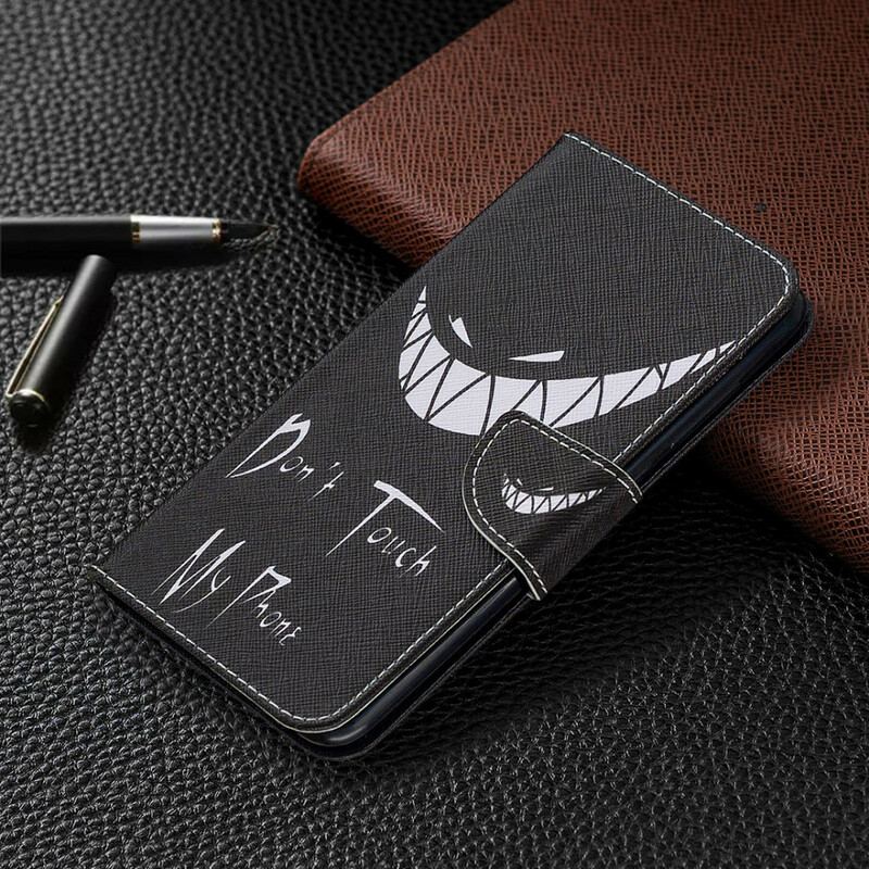 Capa Folio Para Xiaomi Redmi Note 9 Telefone Do Diabo