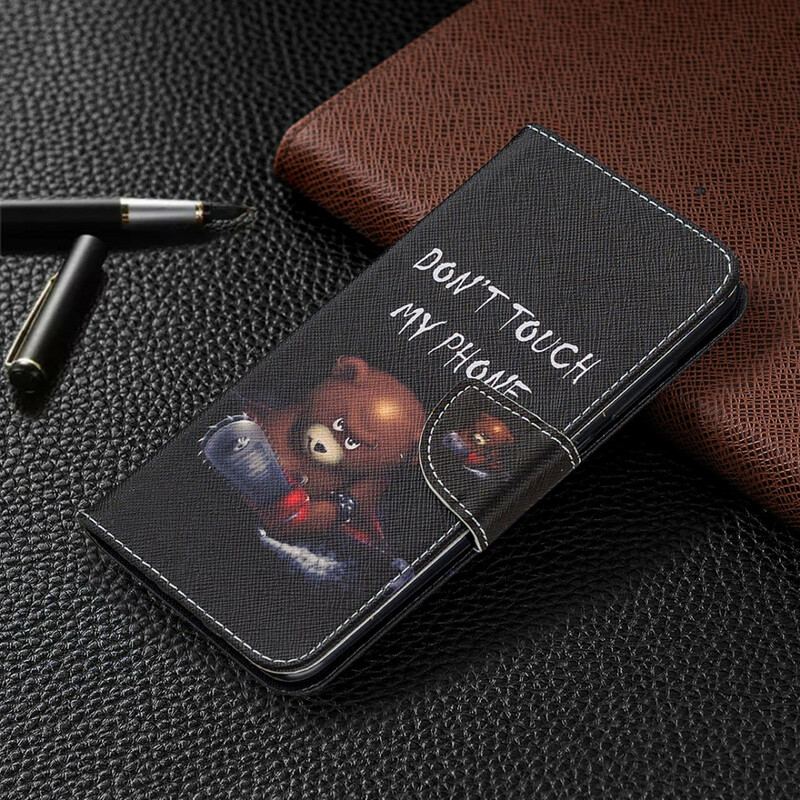 Capa Folio Para Xiaomi Redmi Note 9 Urso Perigoso