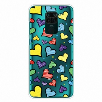 Capa Para Xiaomi Redmi Note 9 Corações Multicoloridos