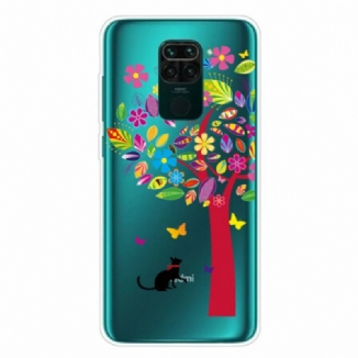 Capa Para Xiaomi Redmi Note 9 Gato Sob A Árvore Colorida