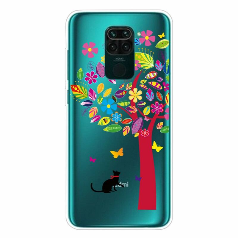 Capa Para Xiaomi Redmi Note 9 Gato Sob A Árvore Colorida