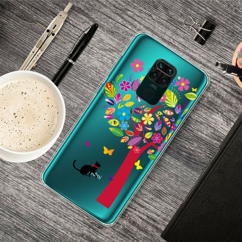 Capa Para Xiaomi Redmi Note 9 Gato Sob A Árvore Colorida