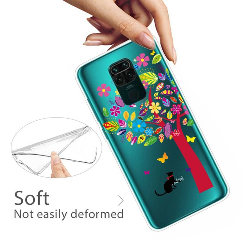 Capa Para Xiaomi Redmi Note 9 Gato Sob A Árvore Colorida