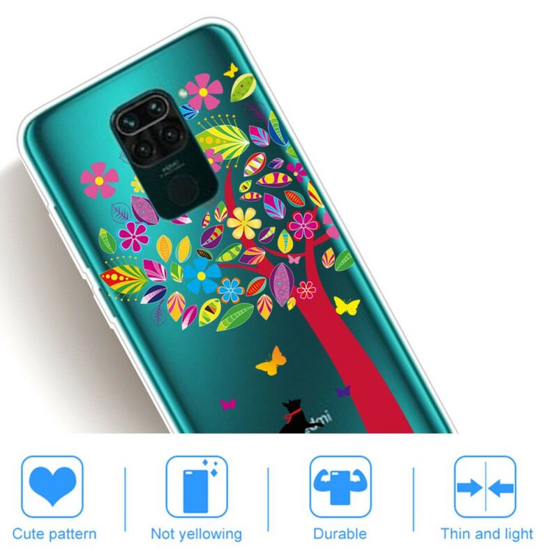 Capa Para Xiaomi Redmi Note 9 Gato Sob A Árvore Colorida