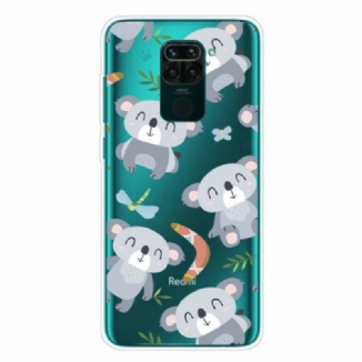 Capa Para Xiaomi Redmi Note 9 Pequenos Pandas Cinzentos