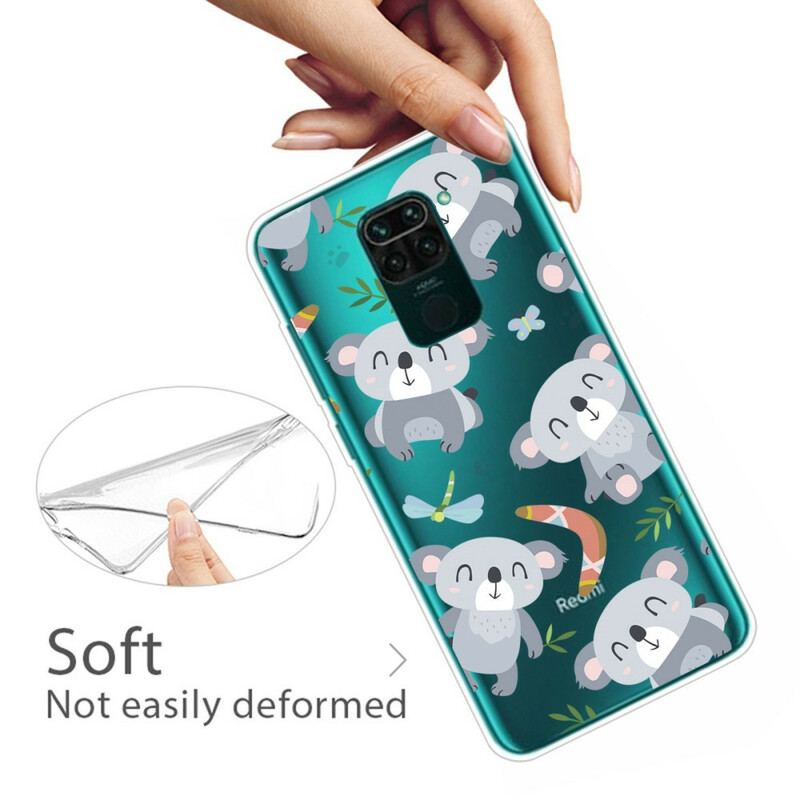 Capa Para Xiaomi Redmi Note 9 Pequenos Pandas Cinzentos