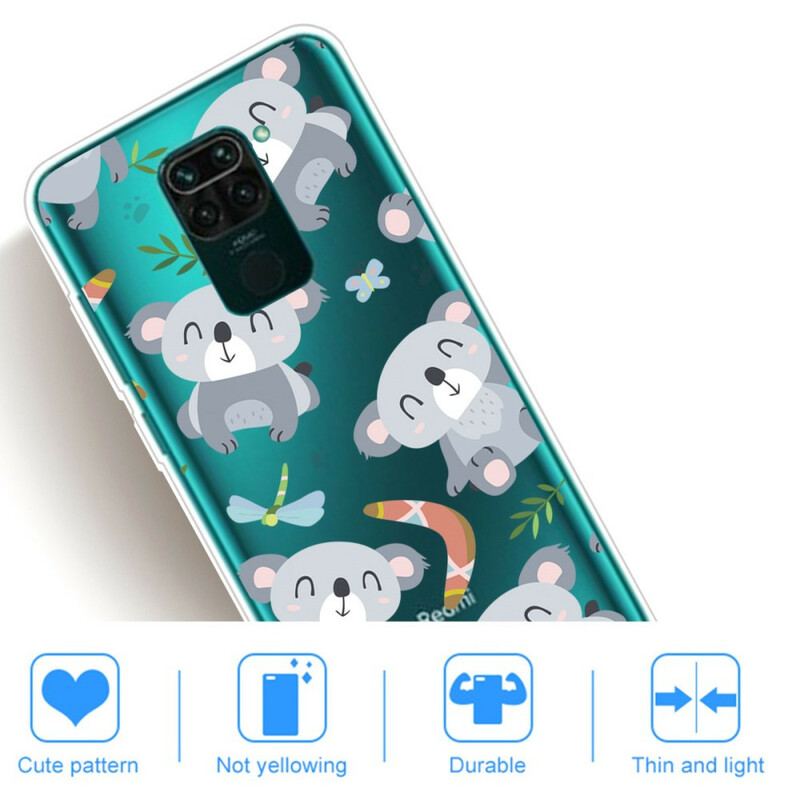 Capa Para Xiaomi Redmi Note 9 Pequenos Pandas Cinzentos