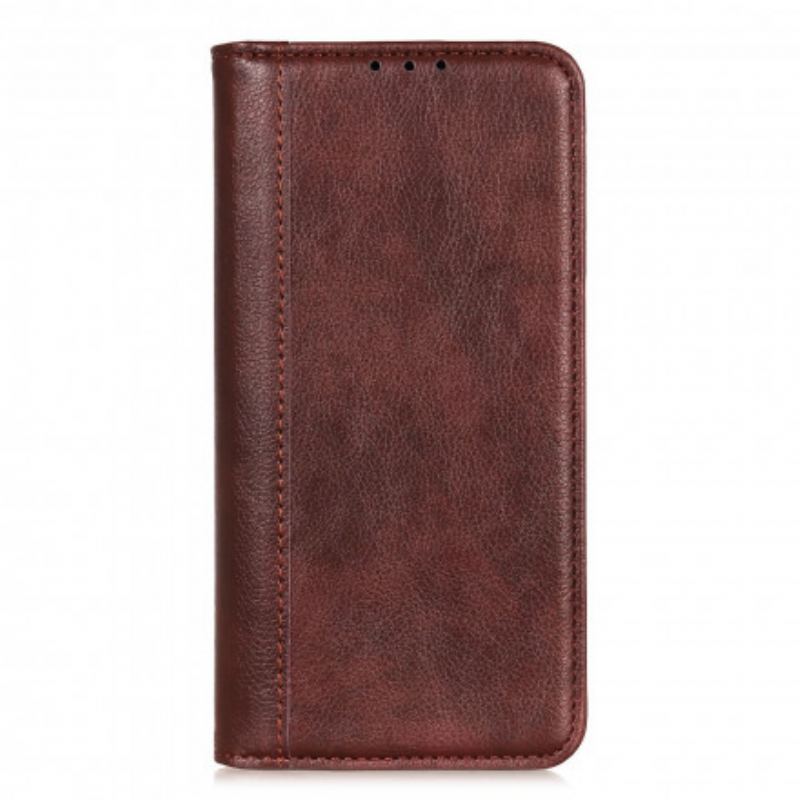 Capa De Celular Para Poco F3 Flip Couro Litchi Elegance Dividido