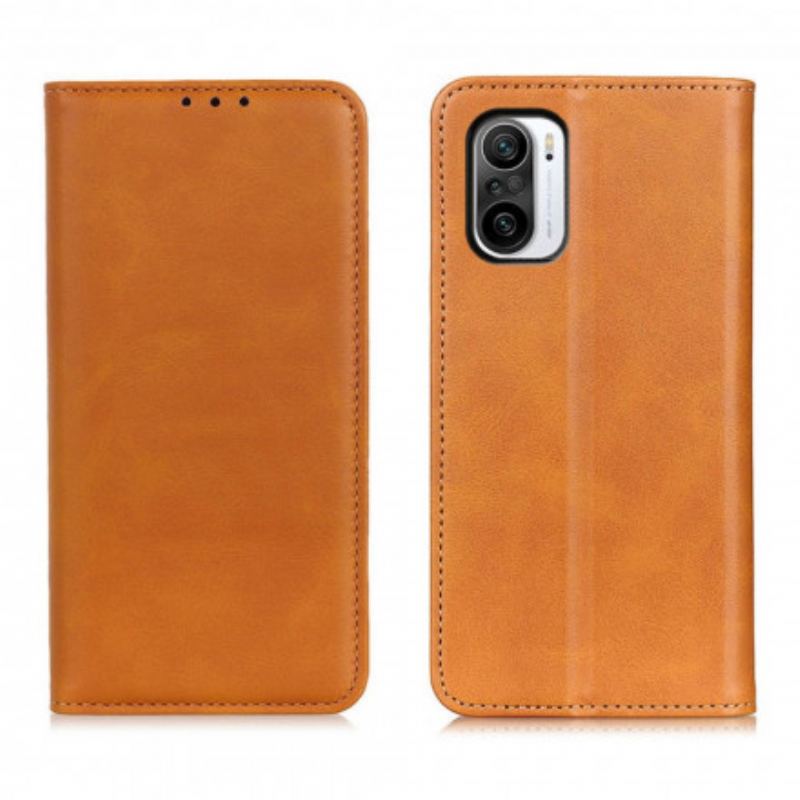 Capa De Celular Para Poco F3 Flip Couro Rachado Elegância