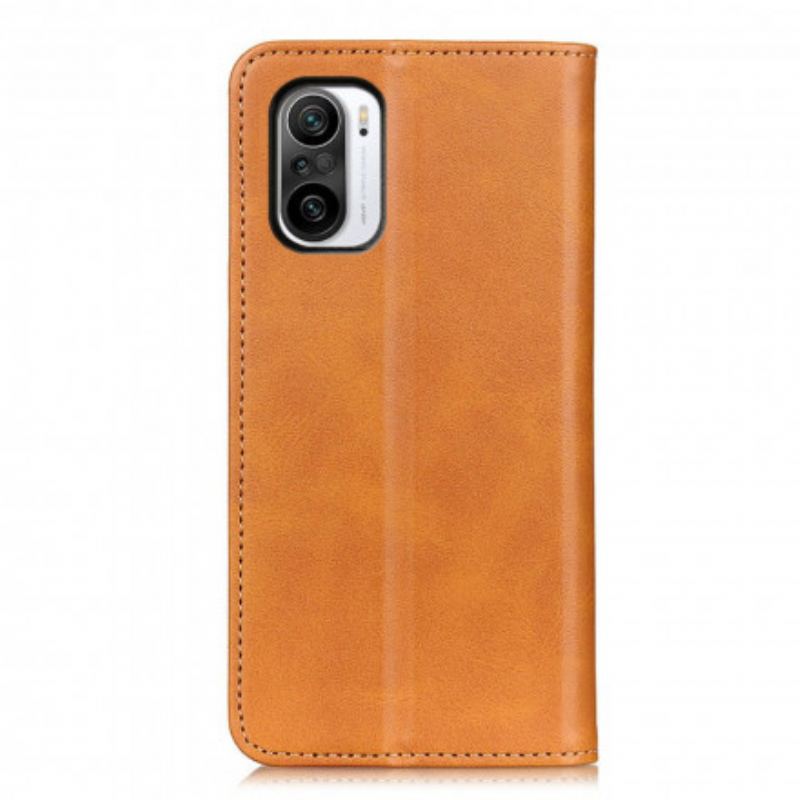 Capa De Celular Para Poco F3 Flip Couro Rachado Elegância