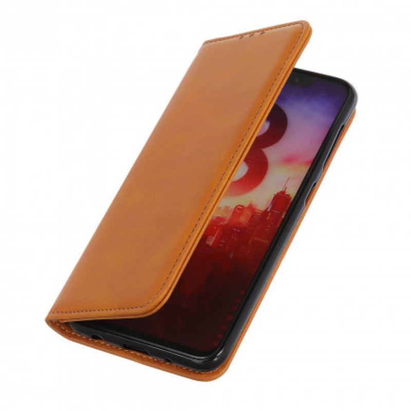 Capa De Celular Para Poco F3 Flip Couro Rachado Elegância